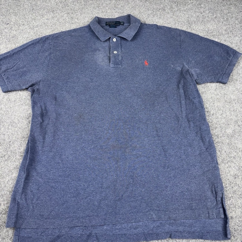 Polo Ralph Lauren Polo Shirt Mens Xl Blue Short Sleeve Preppy Y2K‎ Casual Pony